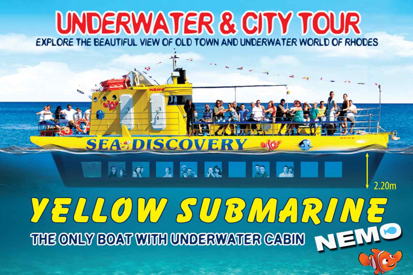 Rhodes Yellow Submarine Cruise with Underwater Views
